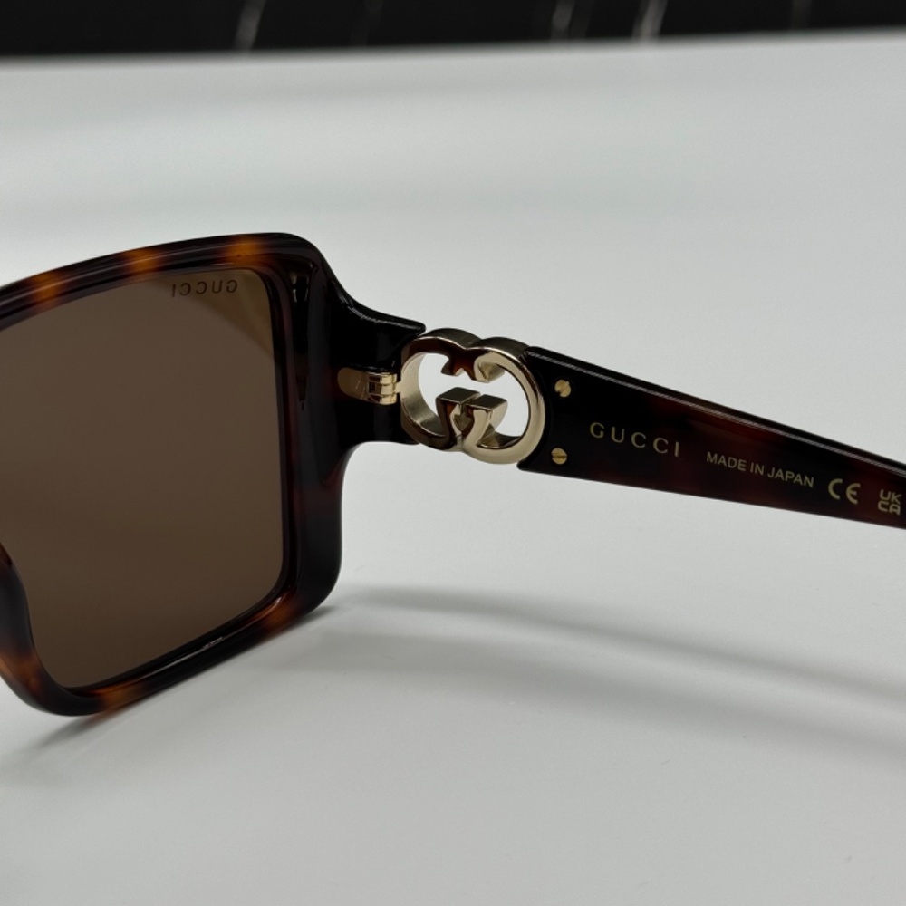 NEW GUCCI GG1692S 002 HAVANA BROWN SQUARE WOMEN GUCCI SUNGLASSES - Picture 9 of 11